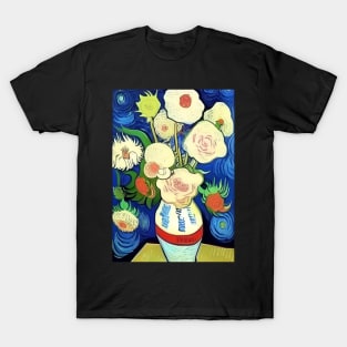 WHITE POPPIES IN A JAR VAN GOGH STYLE T-Shirt